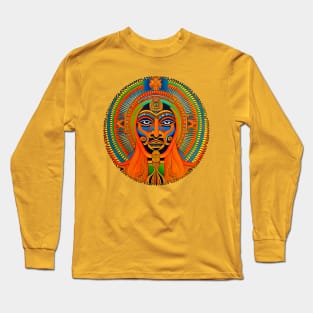 New World Gods (34) - Mesoamerican Inspired Psychedelic Art Long Sleeve T-Shirt